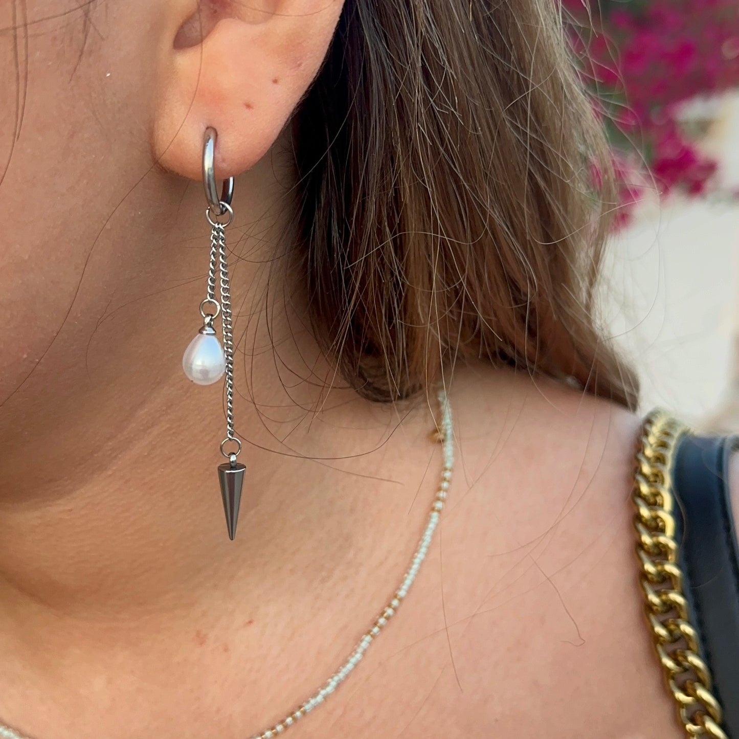 Spike pearl earrings