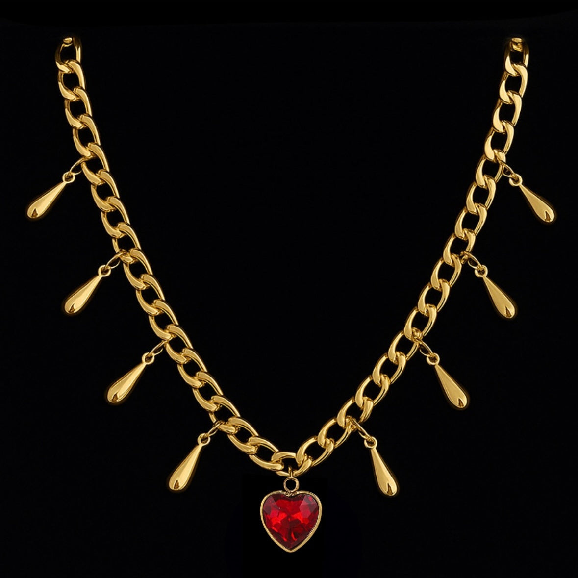 Edgy heart drop - necklaces