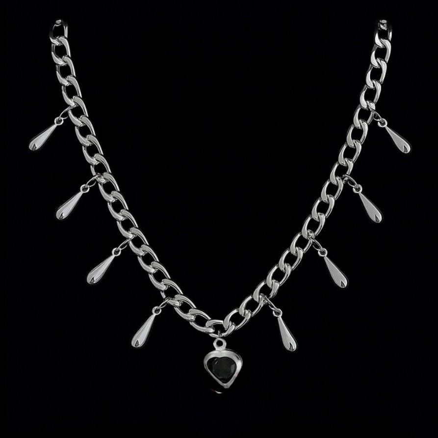 Edgy heart drop - necklaces