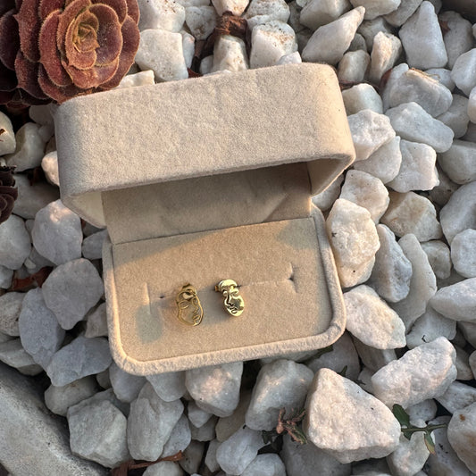 Face earring - gold