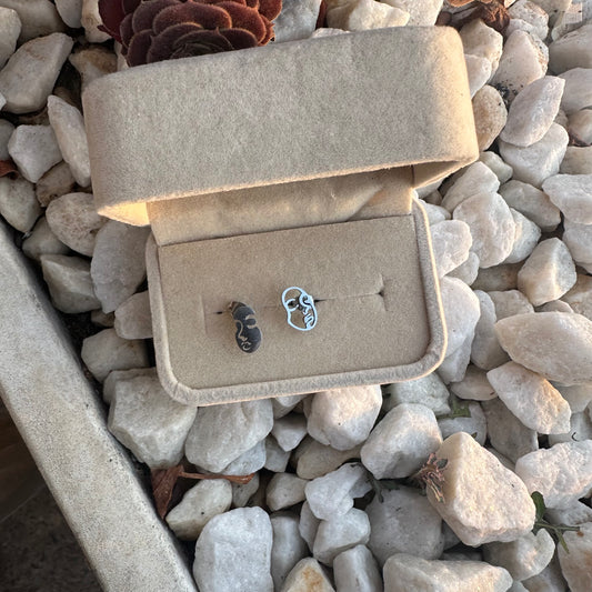 Face earrings - silver