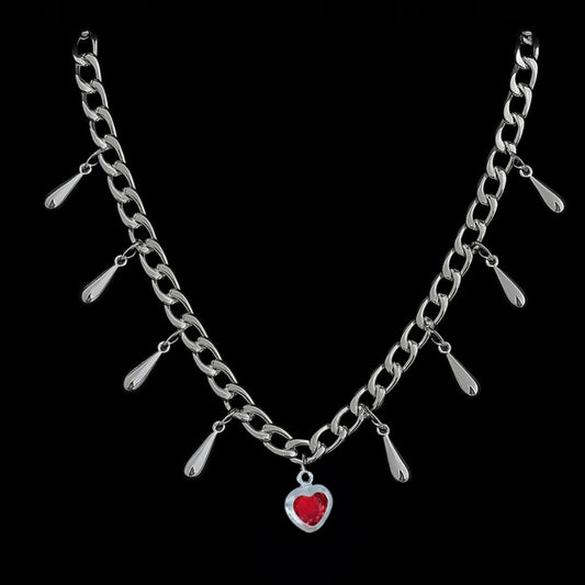Edgy heart drop - necklaces