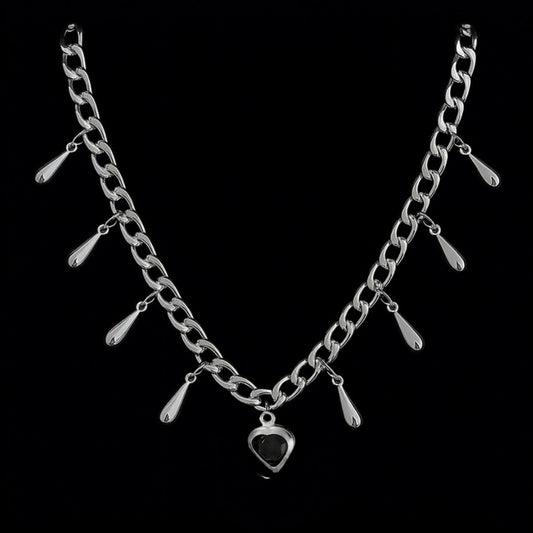 Edgy heart drop - necklaces
