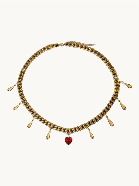 Edgy heart drop - necklaces